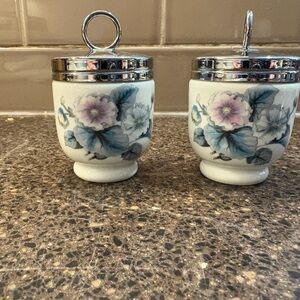 Vintage Royal Worcester Porcelain Woodland 2 Egg King Size Egg Coddler 4” H